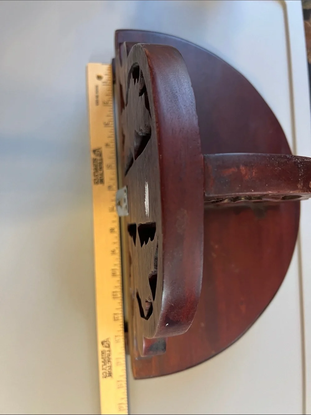 Antique Mahogany Demilune Wall Shelf